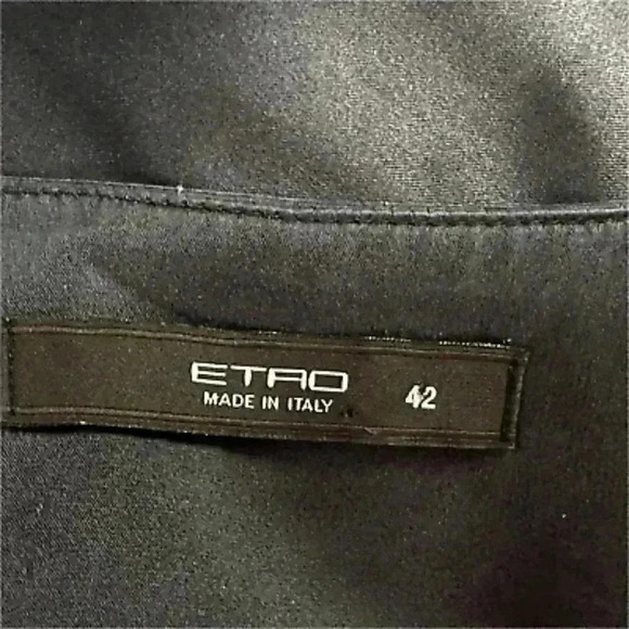 Etro Top Blouse Silk Blend Gray Women's Medium V-Neck 3/4 Sleeve 42 - Picture 4 of 5